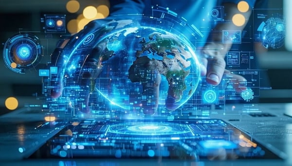 Illustration of digital transformation and AI innovation Illustration of digital transformation and AI innovation